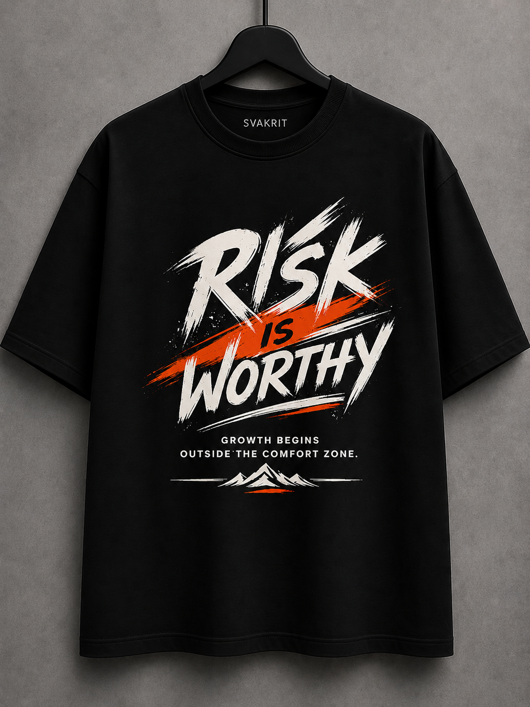 Risk Is Worthy Oversized Tee – Black