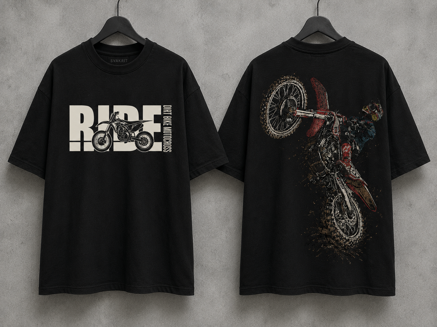 Ride Dirt Bike Oversized Tee – Black